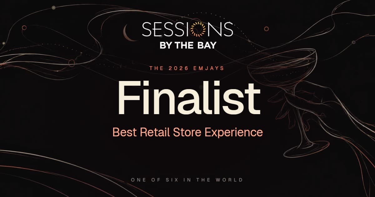 Sessions By The Bay, 2026 Emjays finalist for Best Retail Store Experience, one of six finalists in the world