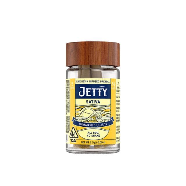 JETTY | SUPER SILVER HAZE X LEMON THAI | LR INFUSED PREROLLS | 5PK