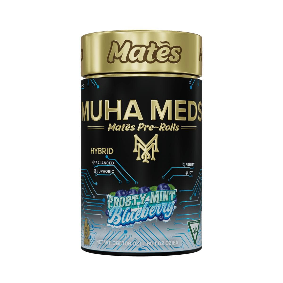 MUHA MEDS | FROSTY MINT BLUEBERRY | INFUSED | 5PK